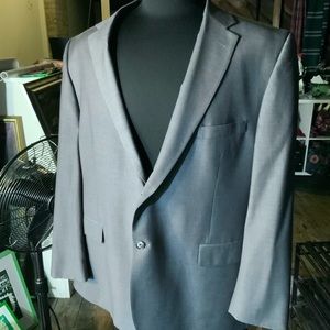 Pronto Uomo mens 50 45 silver gray suit jacket sport coat single breasted